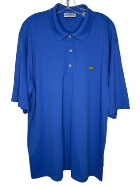 Masters Polo Shirt XL Blue Augusta National Golf Logo Performance